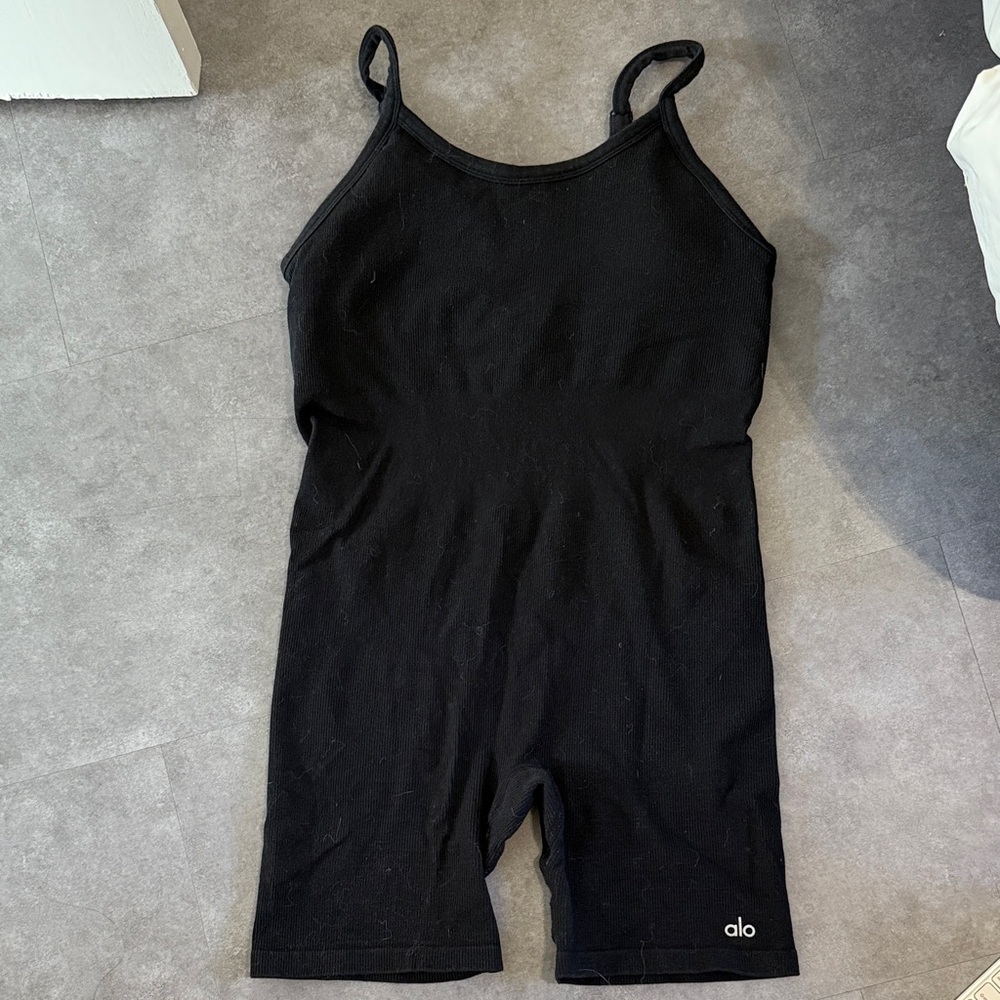 Alo Black Sleeveless Bodysuit